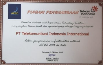 Bringing the 2013 APEC Summit, Telin Wins Award